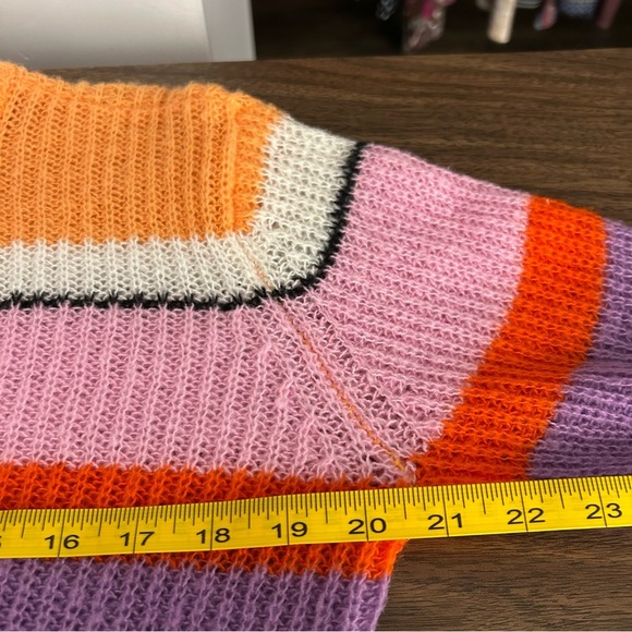 Pieces Colorful Striped Women's Sweater XS - Picture 9 of 11